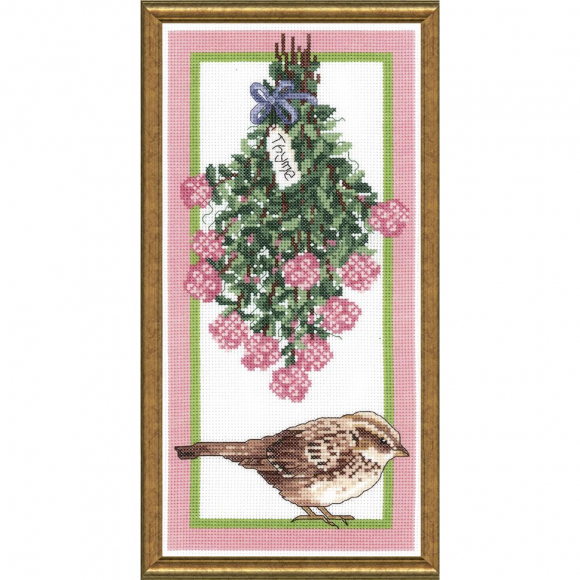 183371_Набор для вышивания "Воробей с цветами"