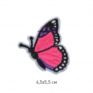 Термоаппликации арт.TBY-2184 Бабочка 4,5х6,5см, розовая уп.10шт
