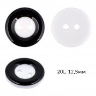 Пуговицы пластик TBY P-991-13 цв.13 черный 20L-12-13мм, 2 прокола, 50 шт