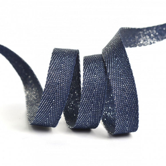 Тесьма киперная металлизированная 13 мм 90370 цв.т.синий с серебром уп.50м Тесьма киперная металлизированная 13 мм 90370 цв.т.синий с серебром уп.50м