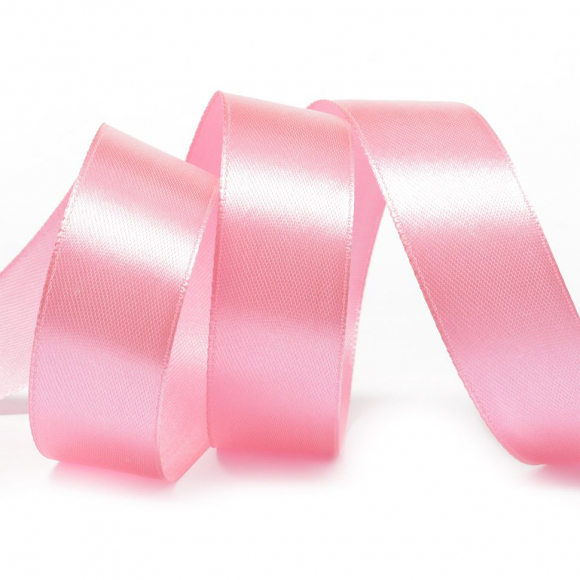 Лента атласная 25мм цв.3076 розовый IDEAL уп.27,4 м