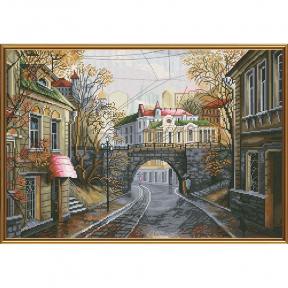 Набор для вышивания мулине НОВА СЛОБОДА арт.РЕ2334 Старый мост 38х26 см