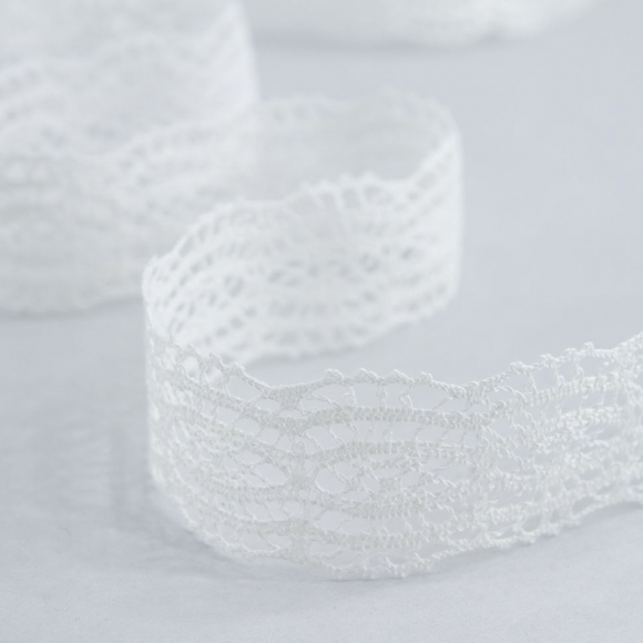 177955_Мерсеризованное хлопковое кружево, 33 мм, цвет белый