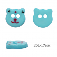 Пуговицы пластик Мишка TBY.P-1917 цв.11 бирюзовый 17мм, на 2 прокола, 400 шт