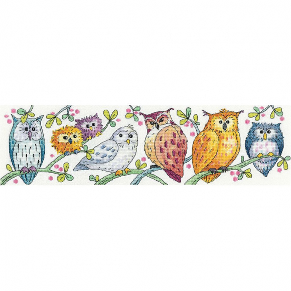 Набор для вышивания HERITAGE арт.KCOP1575E Парад сов 10,5х37,5 см