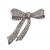 Брошь металл Бант со стразами арт.TBY.72992 цв.черный никель уп.5шт Брошь металл Бант со стразами арт.TBY.72992 цв.черный никель уп.5шт