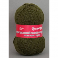 Пряжа для вязания ПЕХ Австралийский меринос (95% мериносовая шерсть, 5% акрил высокообъемный) 5х100г/400м цв.423 болото