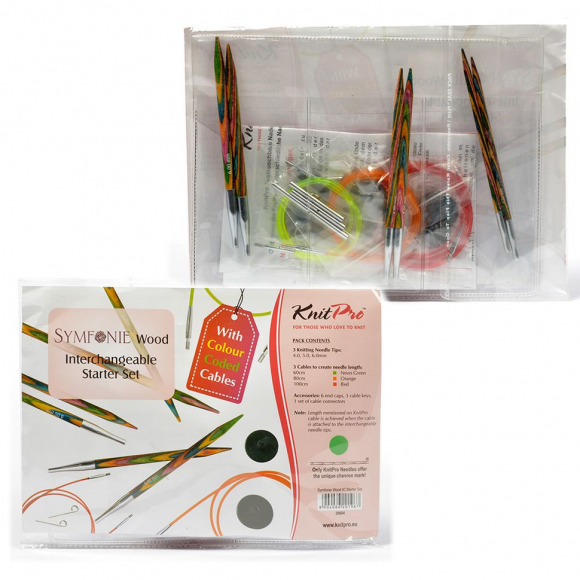 20604 Knit Pro Набор Starter Set съемных спиц для вязания Symfonie 4мм, 5мм, 6мм, тросик 60см, 80см, 100см, заглушка с ключиком - 4пары, дерево,3 вида 20604 Knit Pro Набор Starter Set съемных спиц для вязания Symfonie 4мм, 5мм, 6мм, тросик 60см, 80см, 100см, заглушка с ключиком - 4пары, дерево,3 вида