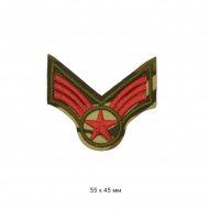 Термоаппликации вышитые арт.ТВТ.ТЕР.15.20 Армия звезда крылья 20 шт 5,5х4,5 см