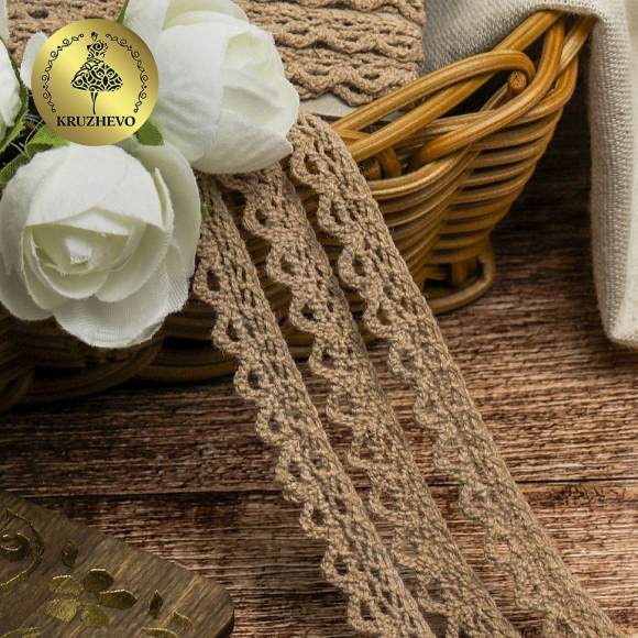 Тесьма вязаная KRUZHEVO 10мм TBY-5036.30 цв.30 капучино уп.10м