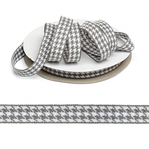 Тесьма TBY декоративная Гусиные лапки DT03155 шир.15мм цв.05 серый уп.22,9м