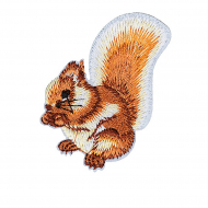 Термоаппликации вышитые арт.TBY.ND.07 Белка 45х60мм цв.корич/бел. уп.10шт