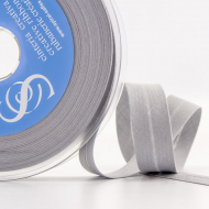 19435_Косая бейка хлопок/полиэстер 20 мм, 25 м, цвет 87, жемчужный светло-серый