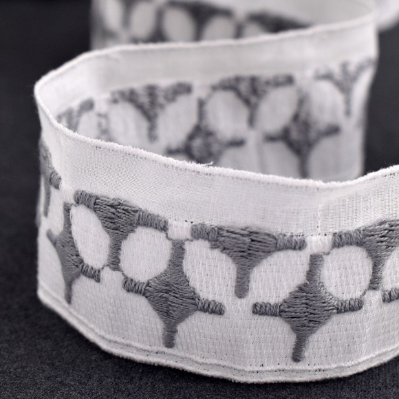 173886_Шитье-вышивка на батисте, прошва, 40 мм, цвет белый