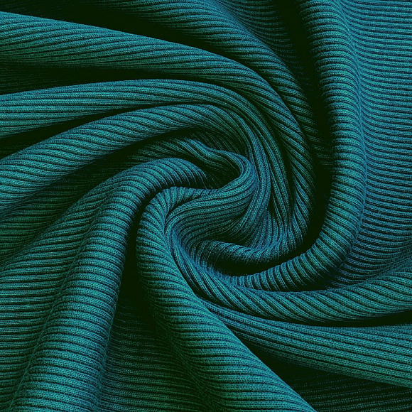 Кашкорсе трикотажное полотно 400г/м?  95%хб 5%эл  шир.60+60см арт.ШН-400955-10 цв.тем.петроль уп.15м