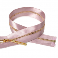 Молния MaxZipper мет. №3 золото атласная тесьма, 70 см цв.S377 цв.пудрово-розовый уп.10шт
