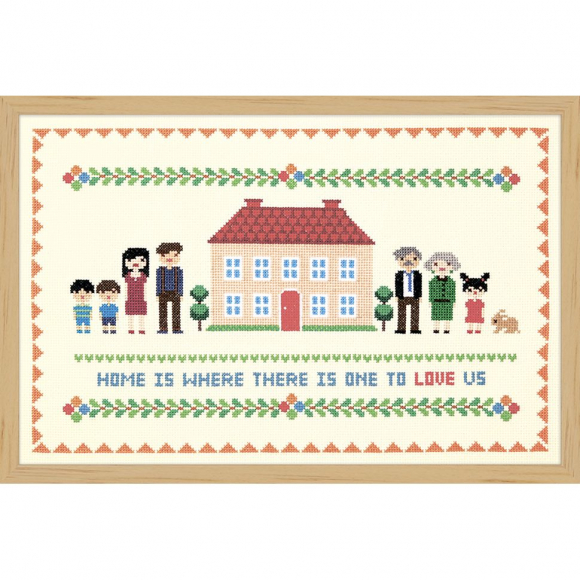 Набор для вышивания крестом XIU CRAFTS арт.2870701 Дом с красной крышей 24х36,5 см