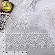 Кружево гипюр KRUZHEVO арт.TR.8GB0288 шир.40мм цв.01 белый, уп.9м