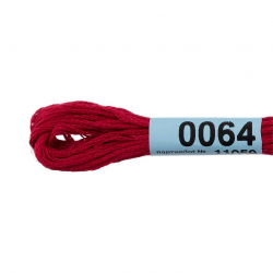 Нитки для вышивания Gamma мулине (0001-0206) 100% хлопок 24 x 8 м цв.0064 т.красный