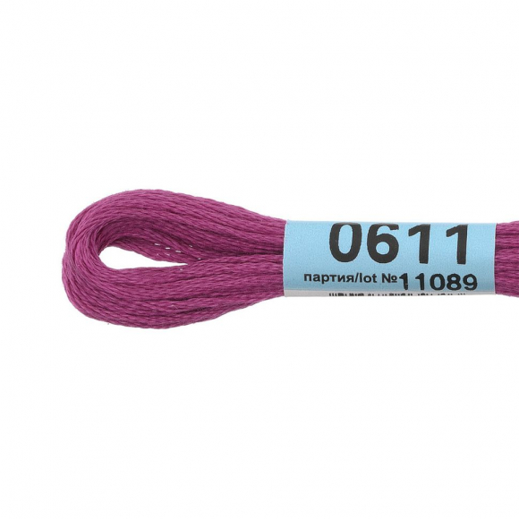 Нитки для вышивания Gamma мулине (0207-0819) 100% хлопок 24 x 8 м цв.0611 ярк.сиреневый