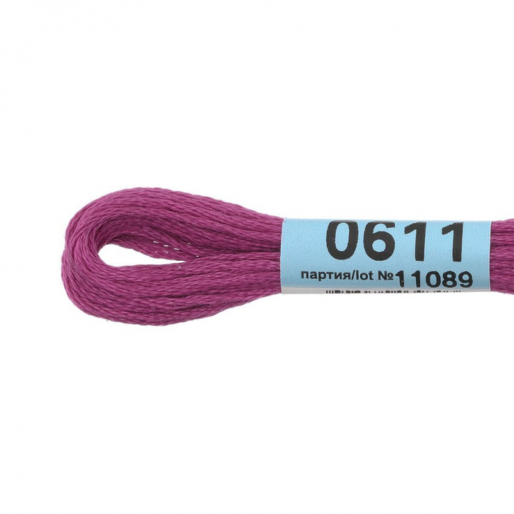 Нитки для вышивания Gamma мулине (0207-0819) 100% хлопок 24 x 8 м цв.0611 ярк.сиреневый