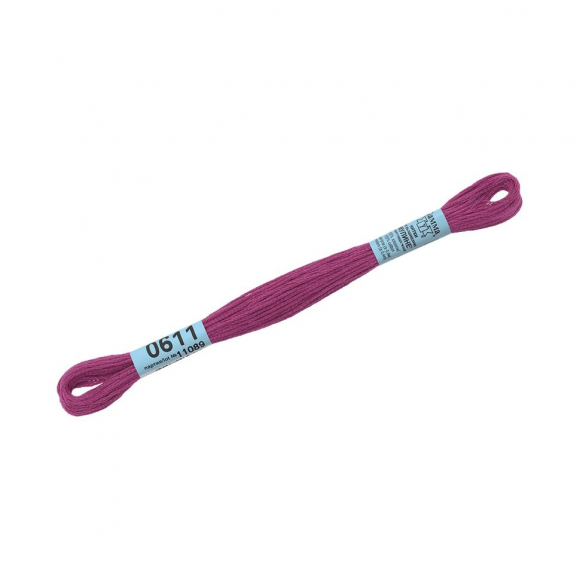 Нитки для вышивания Gamma мулине (0207-0819) 100% хлопок 24 x 8 м цв.0611 ярк.сиреневый