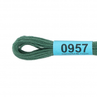 Нитки для вышивания Gamma мулине (0820-3070) 100% хлопок 24 x 8 м цв.0957 серо-зеленый