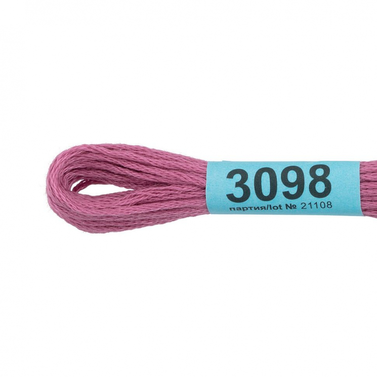 Нитки для вышивания Gamma мулине (3071-3172) 100% хлопок 24 x 8 м цв.3098 сиренево-розовый