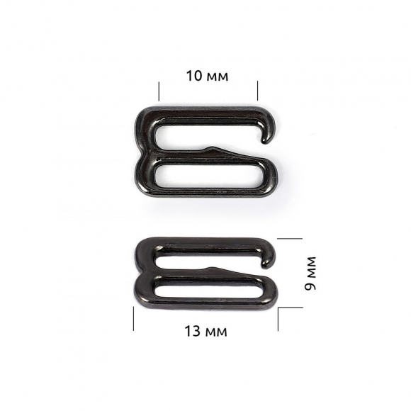 Крючок для купальника металл TBY-910.SW 10мм, цв.черный никель, уп.1000шт