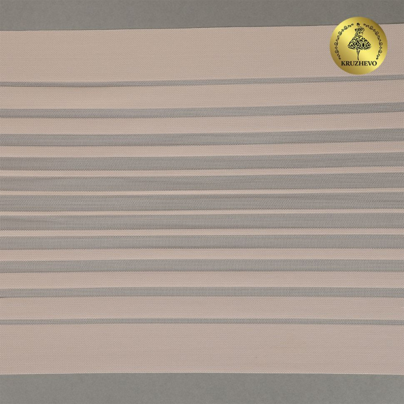 Кружево-стрейч KRUZHEVO арт.TBY.PN7266 шир.240мм цв.168 серебристый пион уп.25м