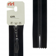 29454_Молния металл, EB, слайдер Zuff, на бархатной тесьме, 6 мм, неразъёмная, 18 см, цвет 2110, черный