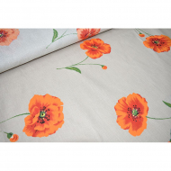 Ткань лен Маки, 140г/м, 30%лен+70%хлопок, цв.натуральный уп.50х50 см