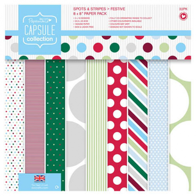 71537_Набор бумаги для скрапбукинга Spots & Stripes Festive