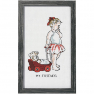 55878_Набор для вышивания "Девочка с куклой"