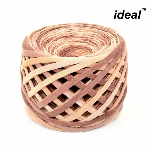 Пряжа Ideal трикотажная 100м, 350-380 г, ширина 7-9мм цв. три шоколада