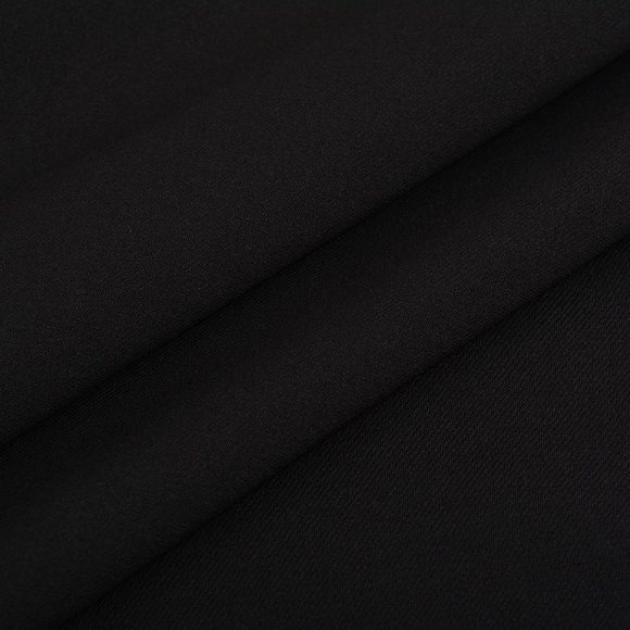 Ткань Креп, арт.5143-10, плот.300г/м,90% ПЭ 10% эластан, шир.150см, цв.10 черный уп.3м