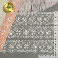 Кружево на сетке арт.TTR.7017A шир.45мм цв.кремовый уп.20,45м