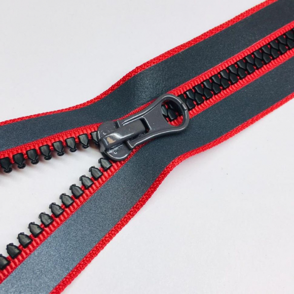 Молния трактор №5 разъем 75см светоотражающая красный D818