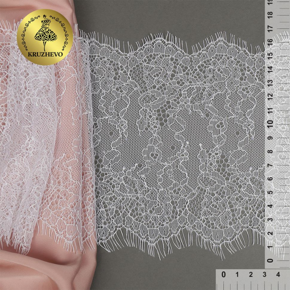 Кружево реснички KRUZHEVO арт.TBY A88 шир.170мм цв.01 белый уп.3м