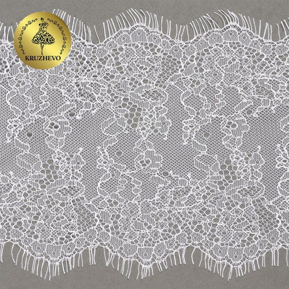 Кружево реснички KRUZHEVO арт.TBY A88 шир.170мм цв.01 белый уп.3м