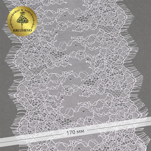 Кружево реснички KRUZHEVO арт.TBY A88 шир.170мм цв.01 белый уп.3м