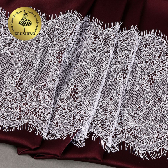 Кружево реснички KRUZHEVO арт.TBY A88 шир.170мм цв.01 белый уп.3м