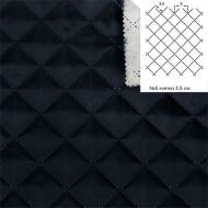 Термостежка Подкладка НАРЕЗКА арт.РАД.61204 170Т №0524/3130 рис.№5 клетка 3,5см цв.т.синий Синтепон 100г/м? шир.150см уп.5м