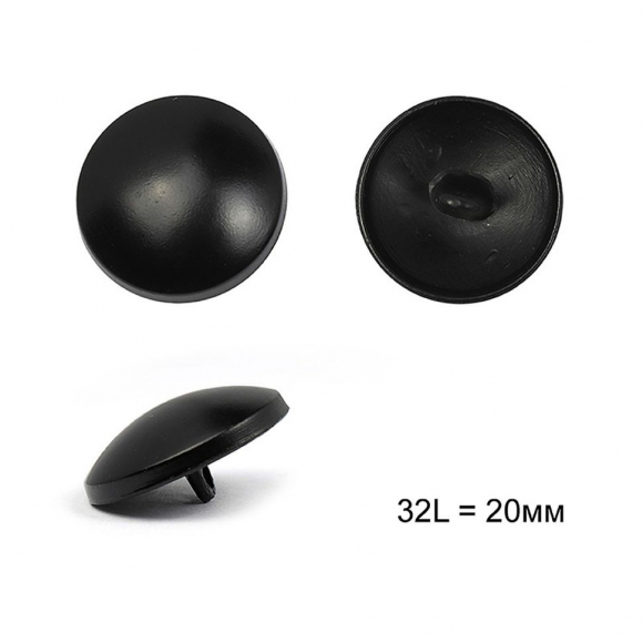 Пуговицы металлические С-ME336 цв.черный 32L-20мм, на ножке, 12шт