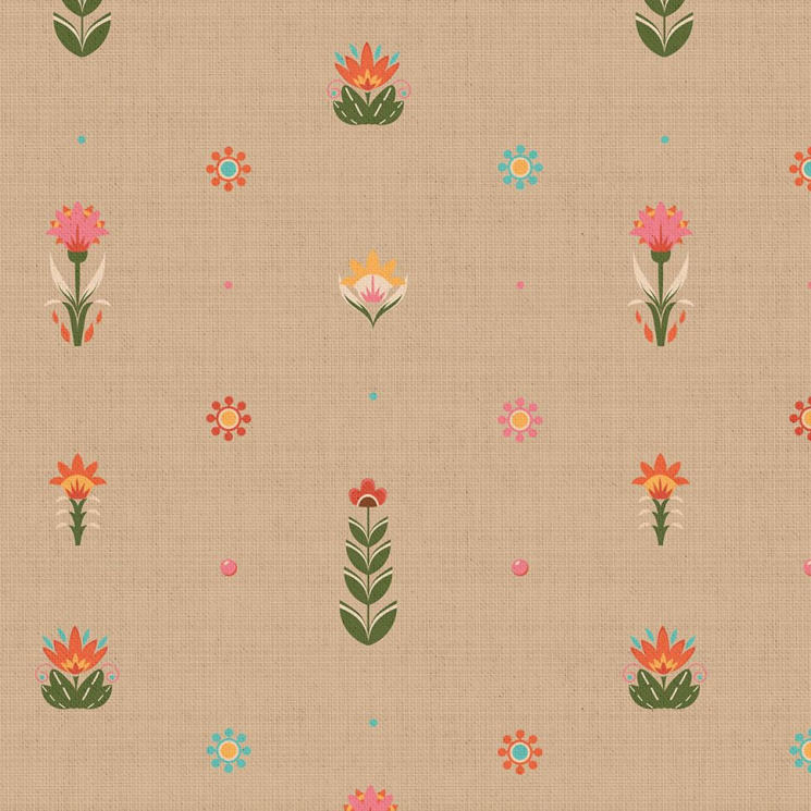 Ткань для пэчворка PEPPY Лесные Жители 146 г/м? 100% хлопок цв.ЛЖ-07 бежевый уп.50х55 см