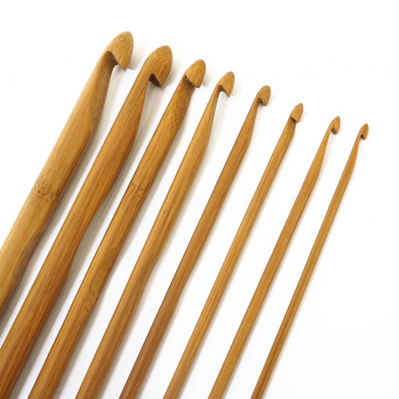 187927_Набор крючков, вязальных, бамбук, Hemline, 15 см