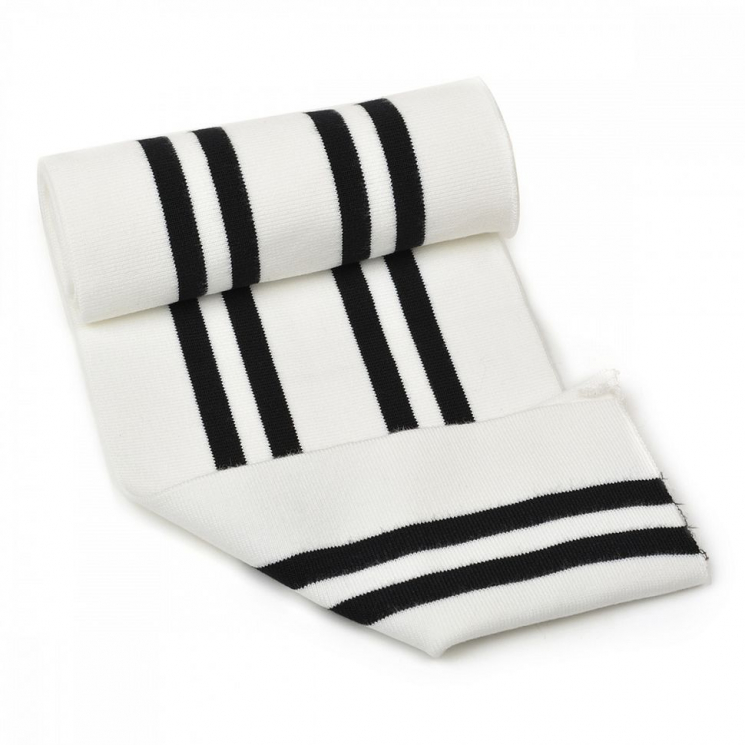 Подвяз трикотажный полиэстер арт.TBY.73067 цв.белый с черными полосами, 14х100см уп.5шт