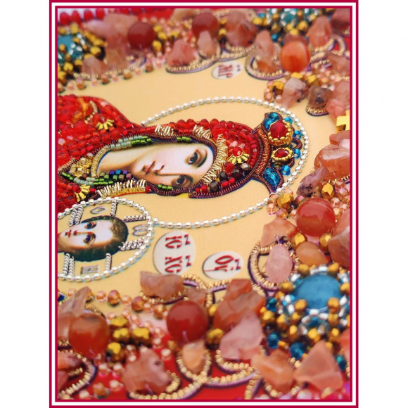 Набор для вышивания хрустальными бусинами ОБРАЗА В КАМЕНЬЯХ арт. 77-Ц-07 Богородица Скоропослушница 16,5х18 см