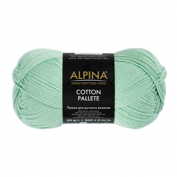 Пряжа ALPINA COTTON PALLETE (50% хлопок, 50% акрил) 10х50г/205м цв.16 мятный
