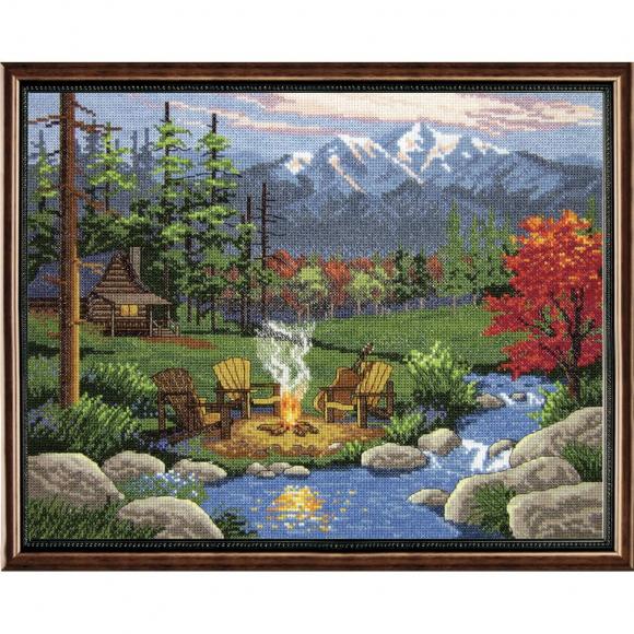 183376_Набор для вышивания "Костер в лагере"